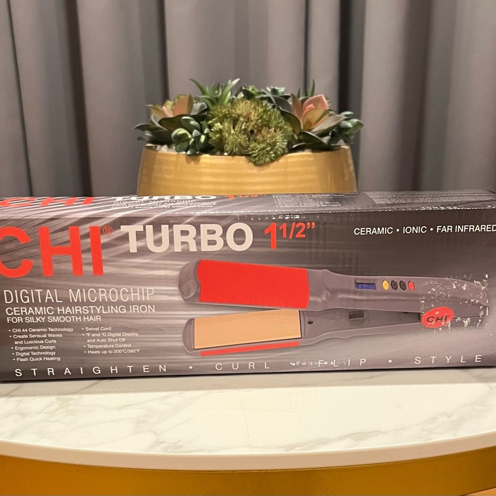 CHI Turbo Ceramic Digital Microchip Hairstyling Flat  Iron